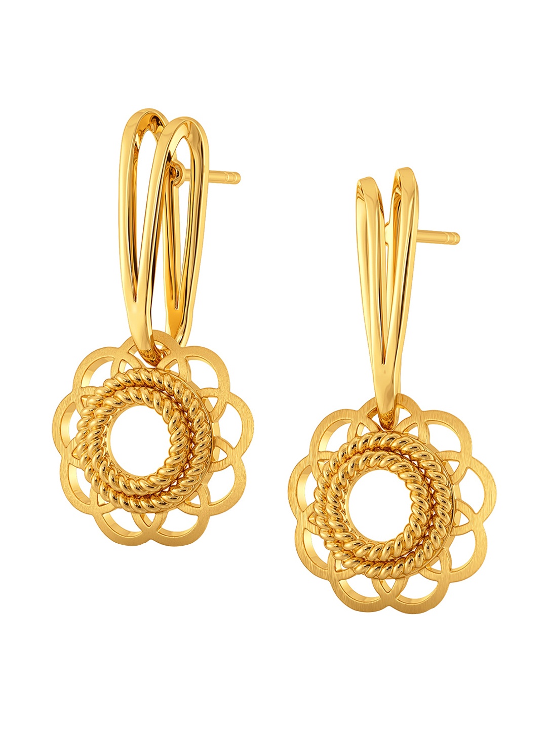 

MELORRA Birkin Braids 18KT Gold Drop Earrings- 6.05gm, Yellow