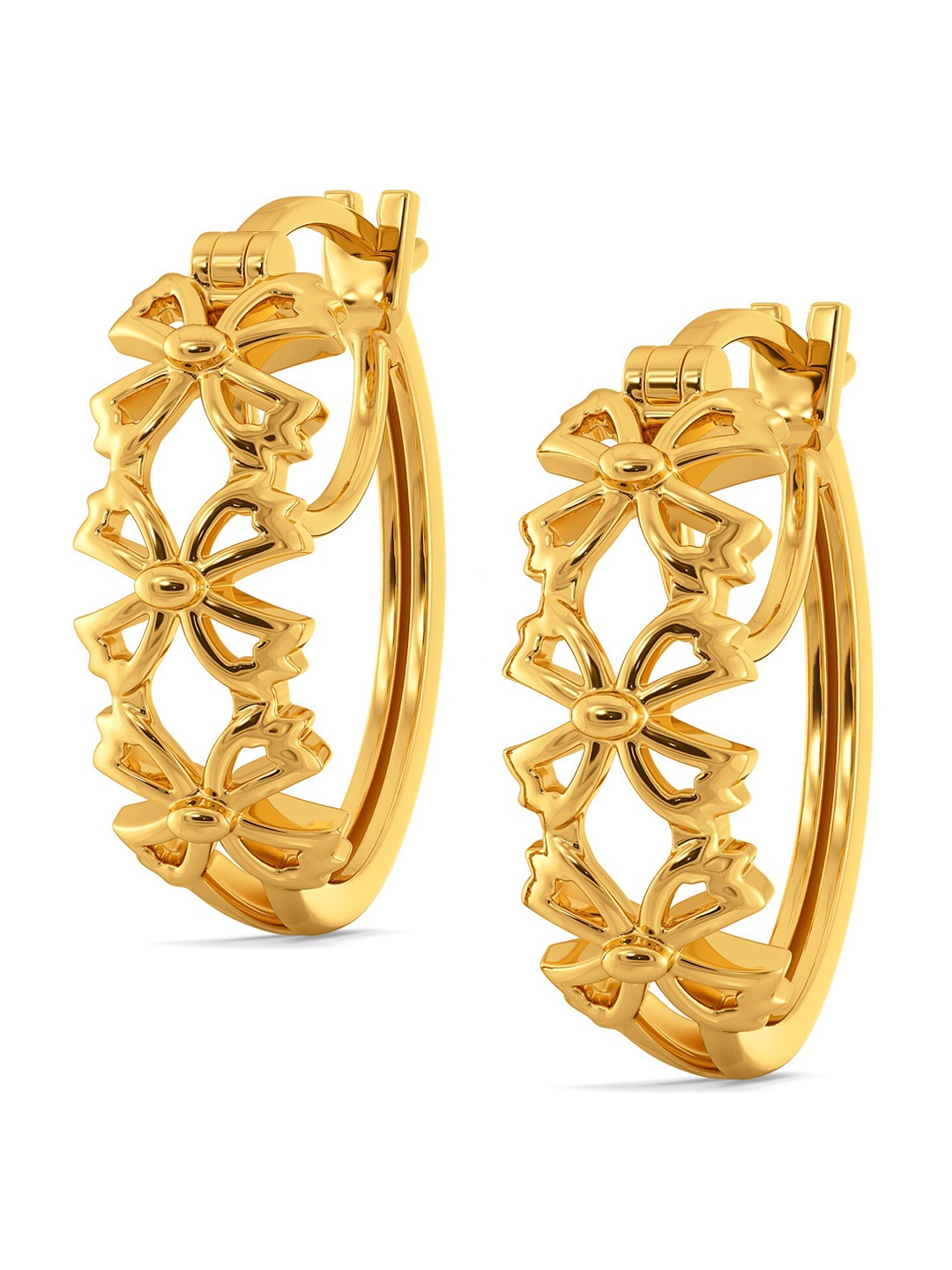 

MELORRA Blossom Bash 18KT Gold Hoop Earrings-6.74gm