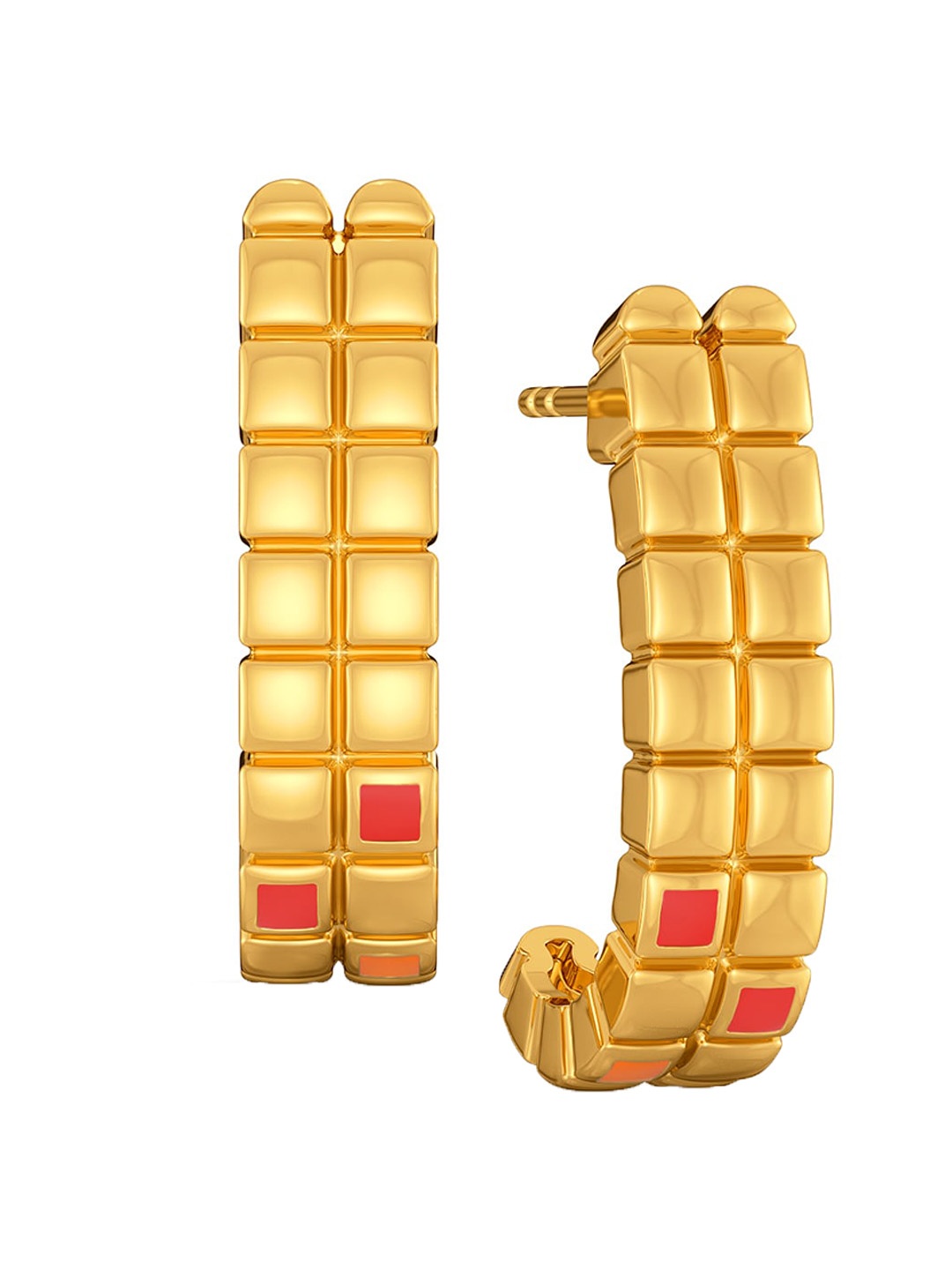

MELORRA Cyber Cells 18KT Gold Earrings - 6.76 gm