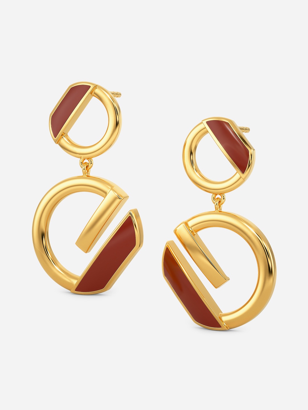 

MELORRA Cool in Coffee 18KT Gold Drop Earring- 6.42gm, Yellow