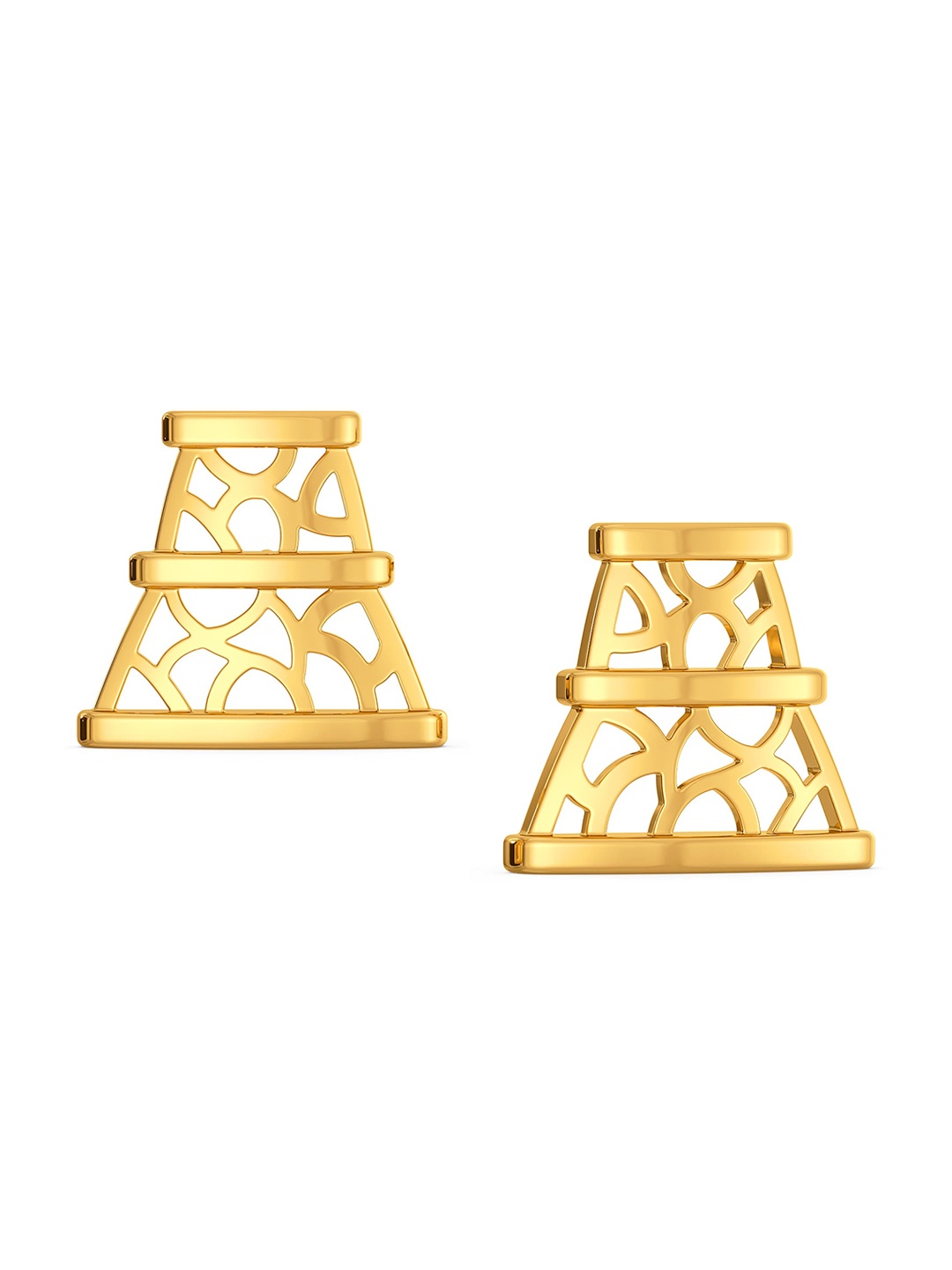 

MELORRA My Kinda Mesh 18KT Gold Stud Earrings- 3.97gm, Yellow
