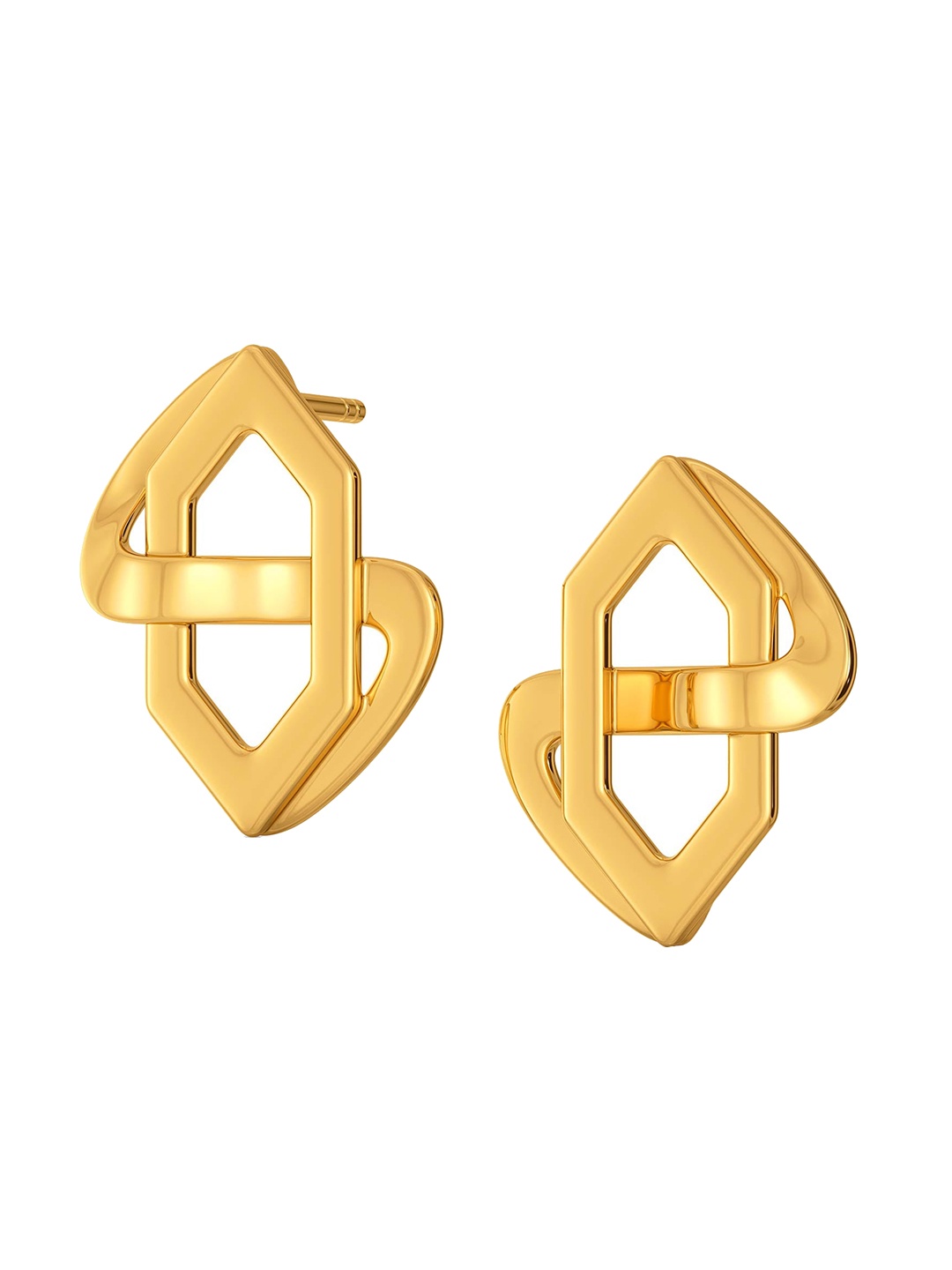 

MELORRA Short N Suit 18KT Gold Stud Earrings-3.68gm