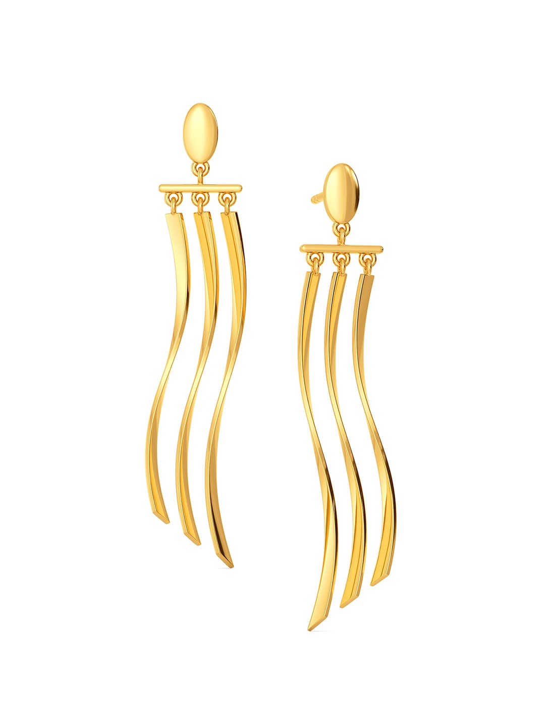 

MELORRA Fringe Fever 18KT Gold Drop Earrings- 4.09gm