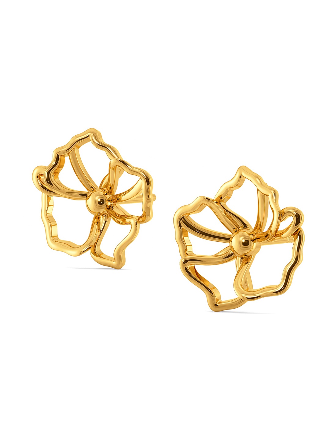 

MELORRA Florals on Fleek 18KT Gold Stud Earrings-2.99gm