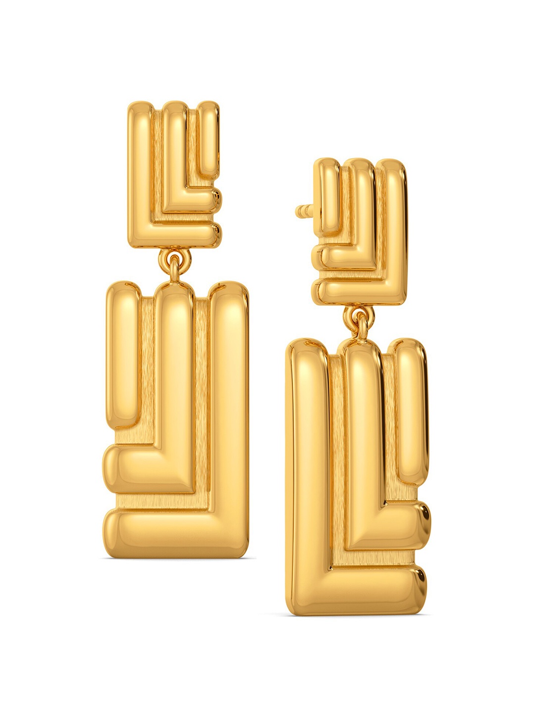

MELORRA Puffer Lite 18KT Gold Drop Earrings-7.1gm