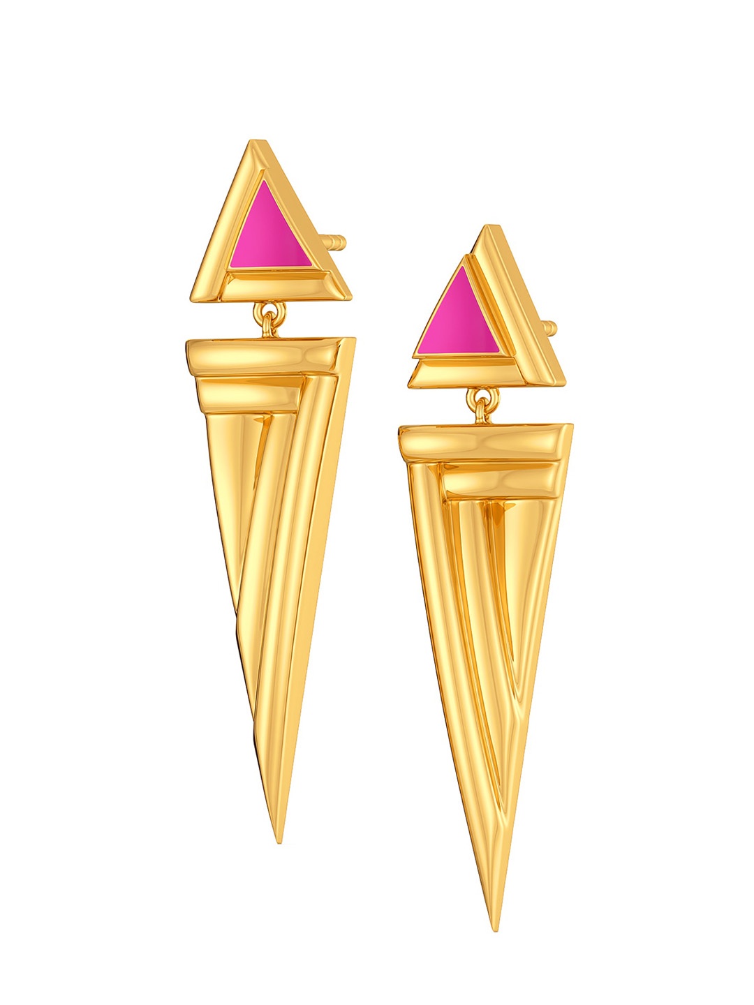 

MELORRA Fuchsia Finesse 18KT Gold Drop Earring-7.61gm