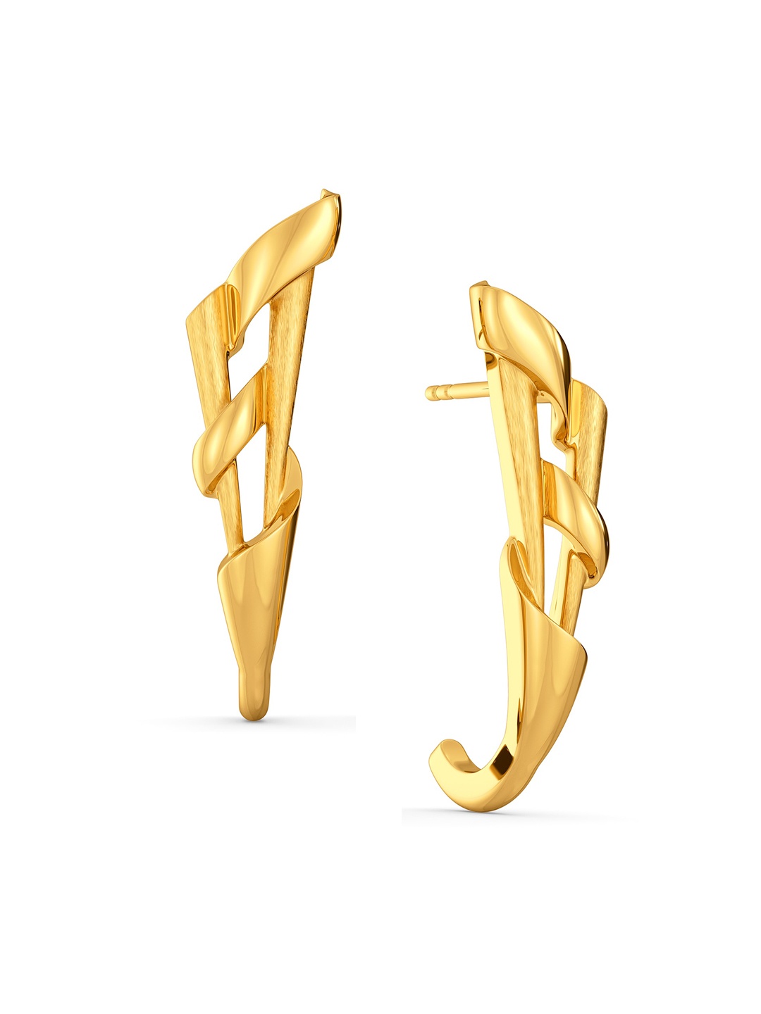 

MELORRA Signature Edge 18KT Gold Earrings - 6.26 gm