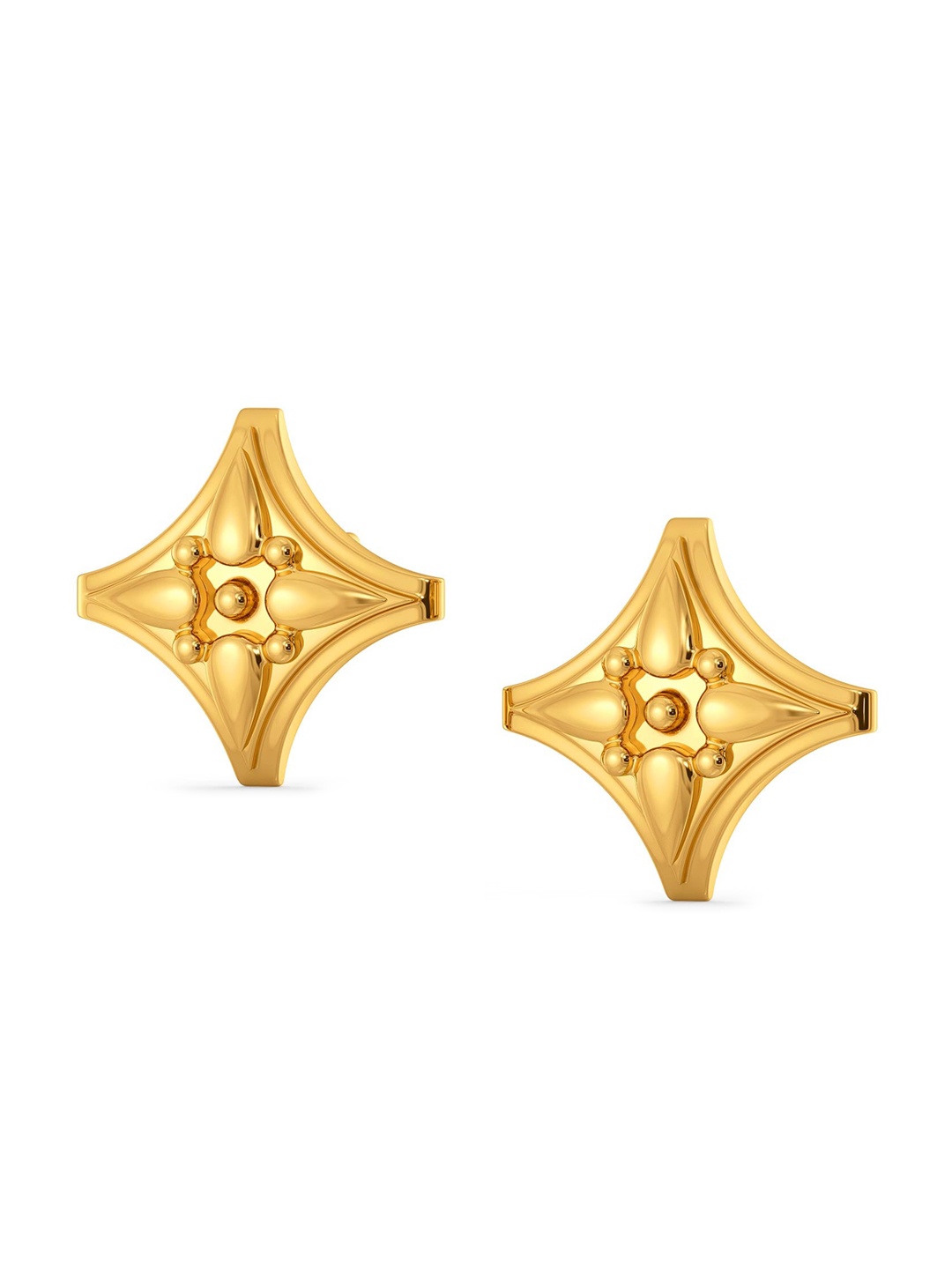 

MELORRA Tunic Tuned 18KT Gold Stud Earrings-4.34gm