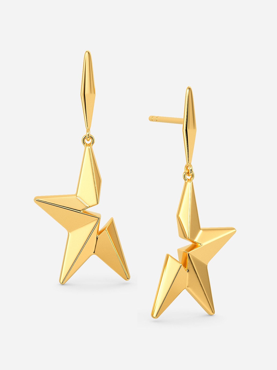 

MELORRA Celestial Celebration 18KT Gold Drop Earrings- 3.73 gm