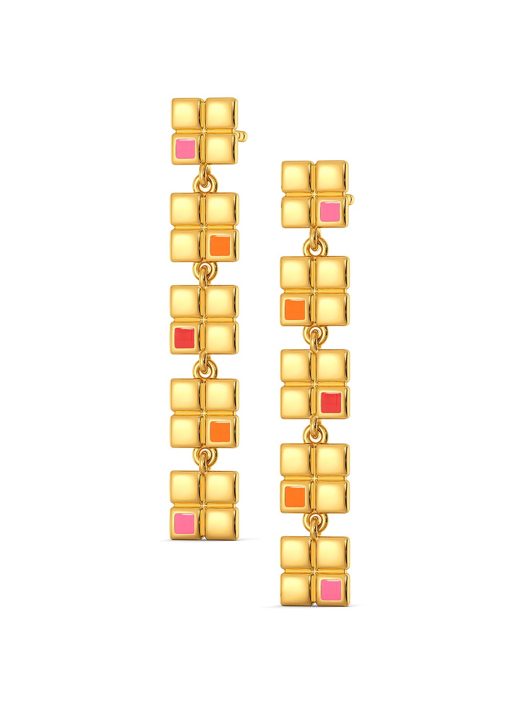 

MELORRA Digital Prints 18KT Gold Earrings - 4.68 gm