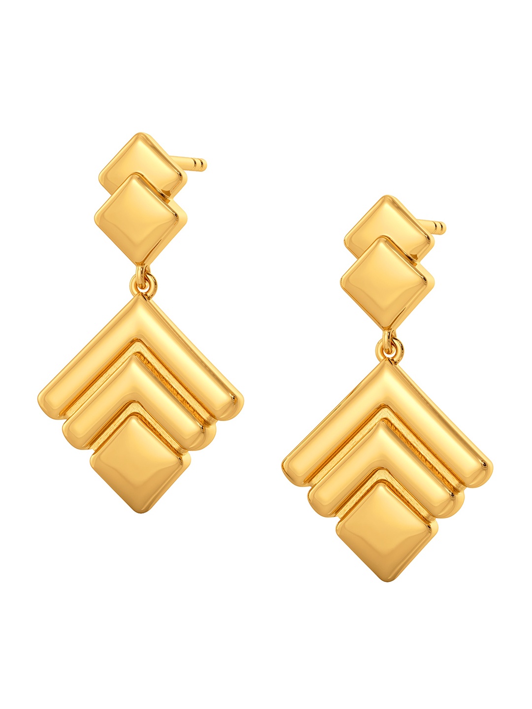 

MELORRA Power Puff 18KT Gold Dangle Earring-6.28gm