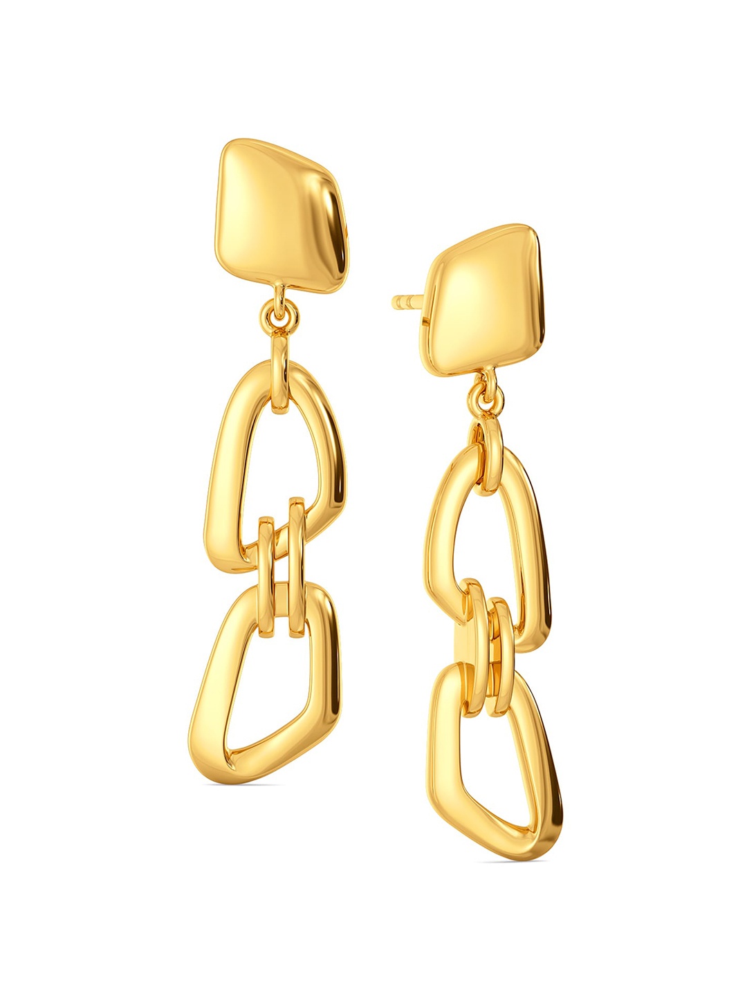 

MELORRA Tones of Rock 18KT Gold Drop Earrings- 6.59gm, Yellow