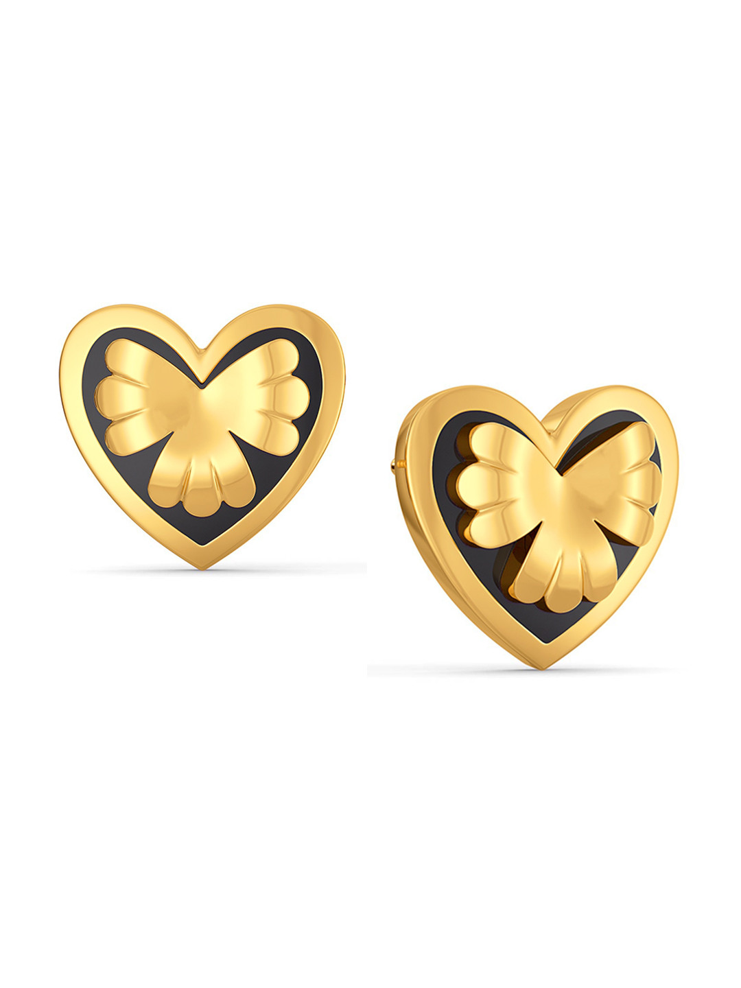 

MELORRA 18KT Shadow Of The Heart Gold Earrings, Yellow