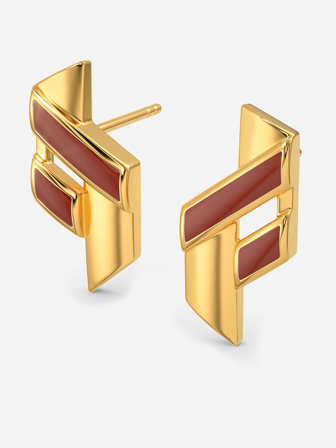

MELORRA Lady in Leather 18KT Gold Stud Earrings-2.67gm