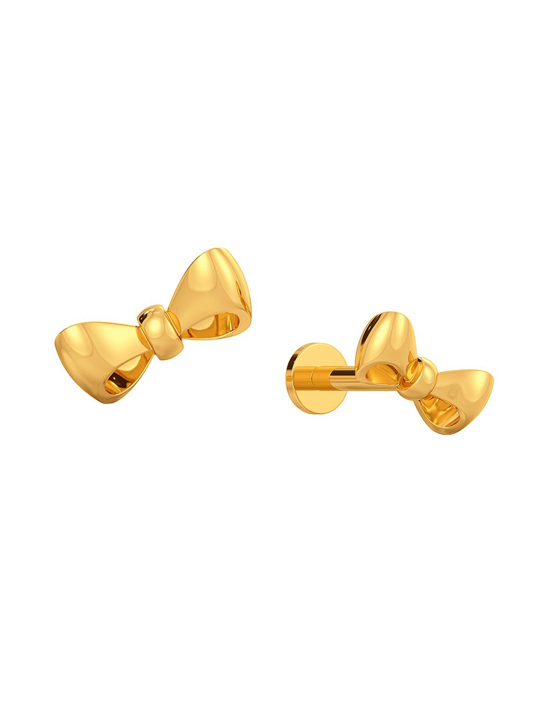 

MELORRA Bow Chic Wow 18KT Gold Stud Earrings- 0.9gm, Yellow
