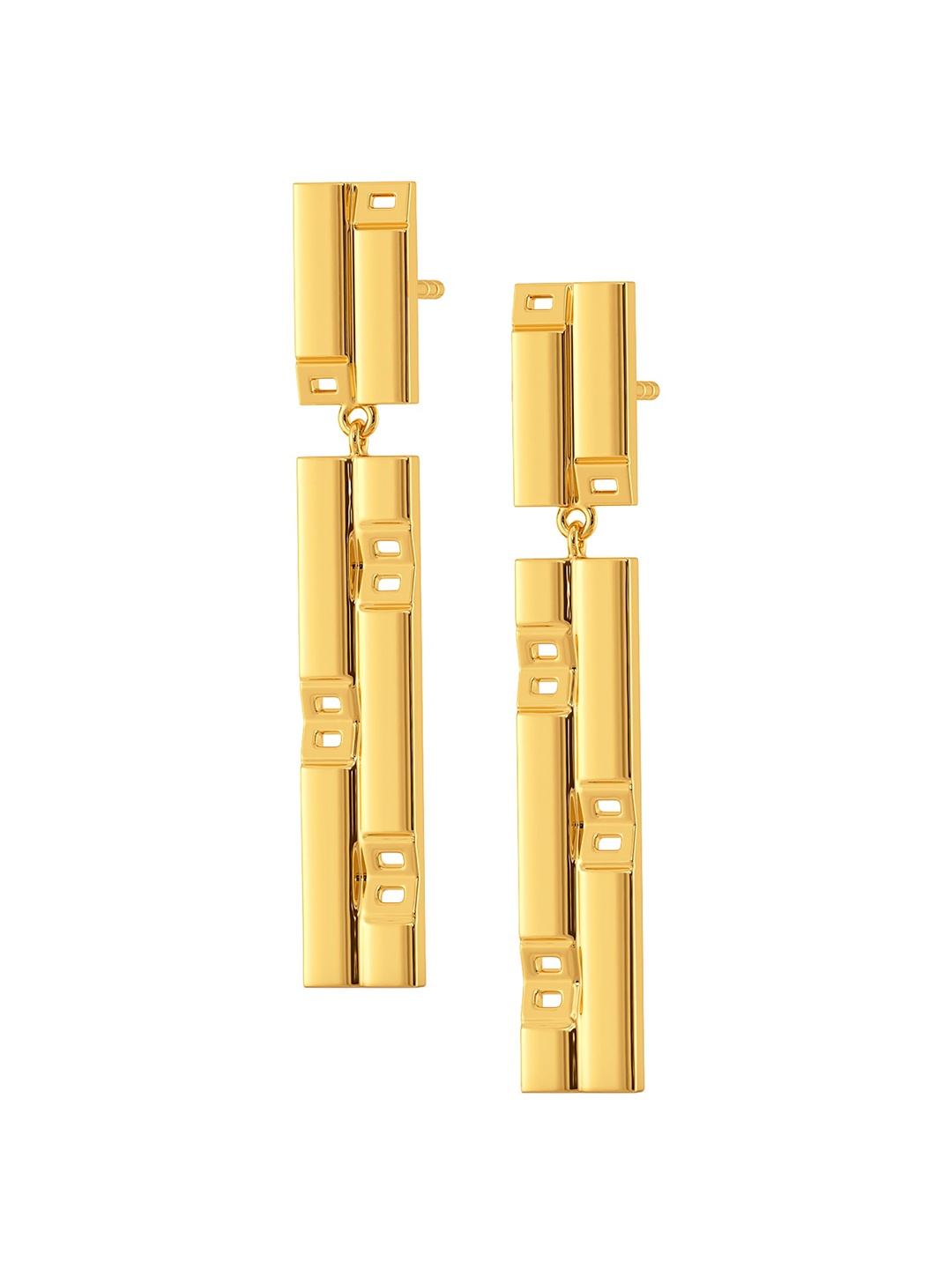 

MELORRA Block Unlocked 18KT Gold Earrings-4.91gm