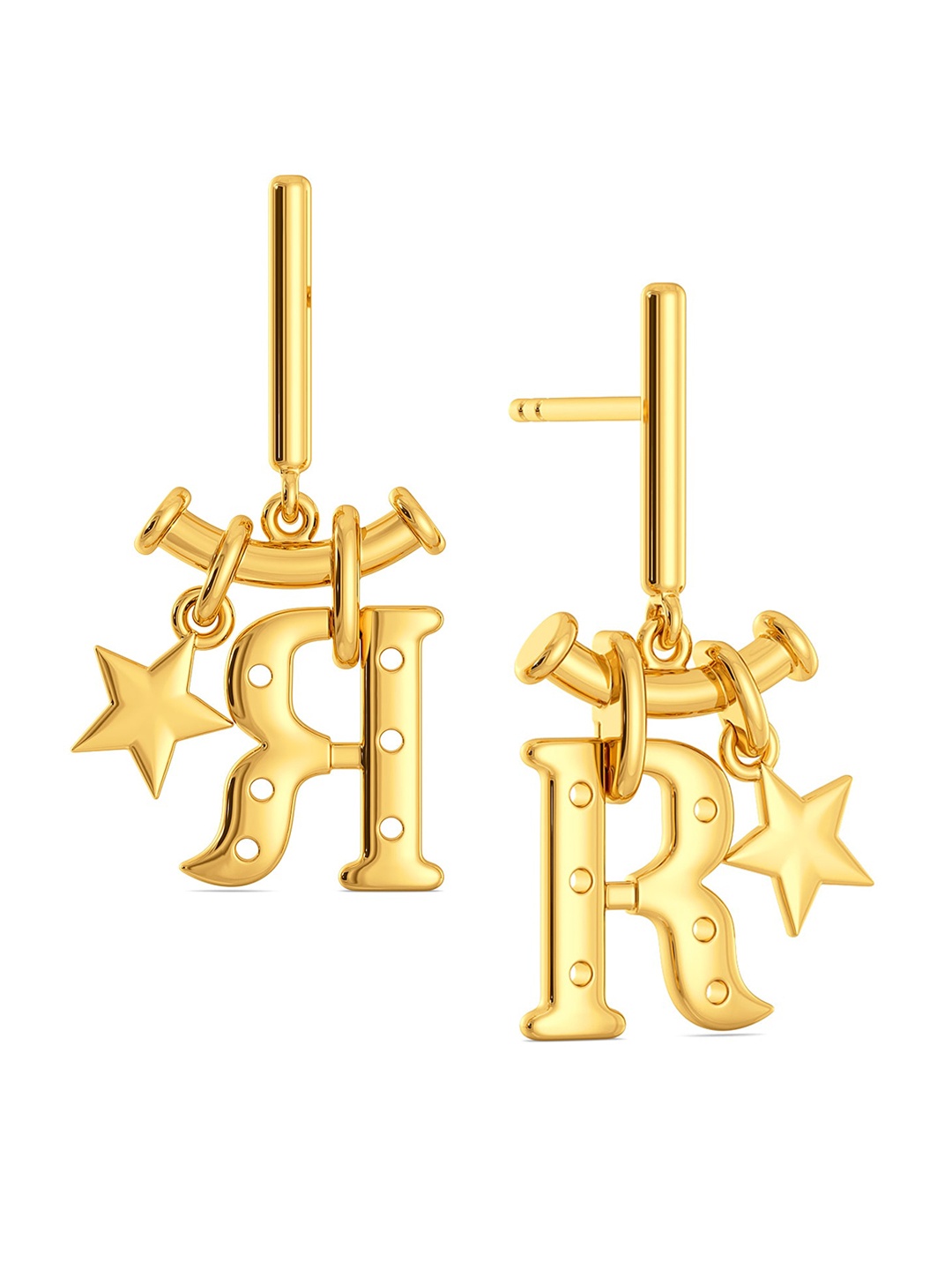 

MELORRA She's a Rockstar 18KT Gold Drop Earrings- 4.44gm