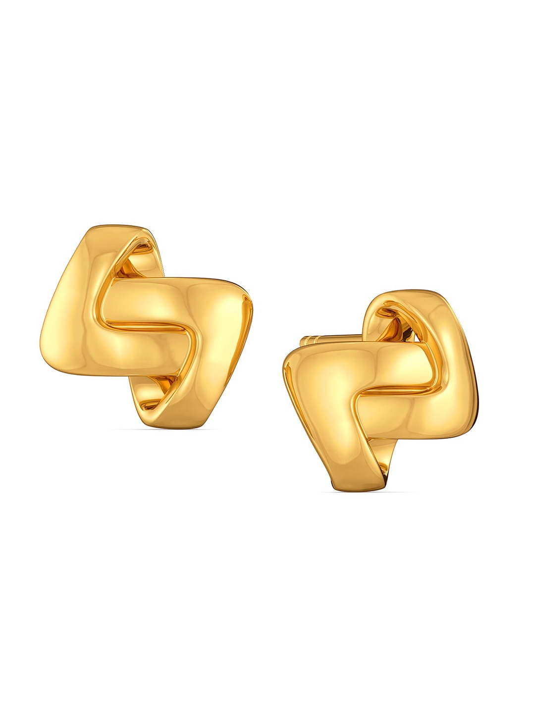 

MELORRA 18KT Gold Free Spirits Contemporary Shaped Stud Earrings-4.75 g