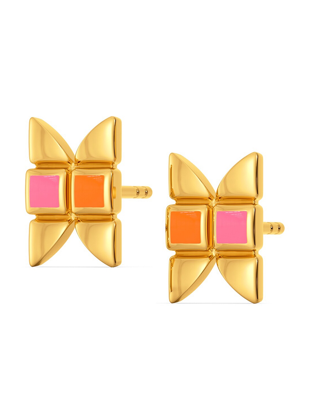 

MELORRA Digital Dreams 18KT Gold Stud Earrings-2.52gm
