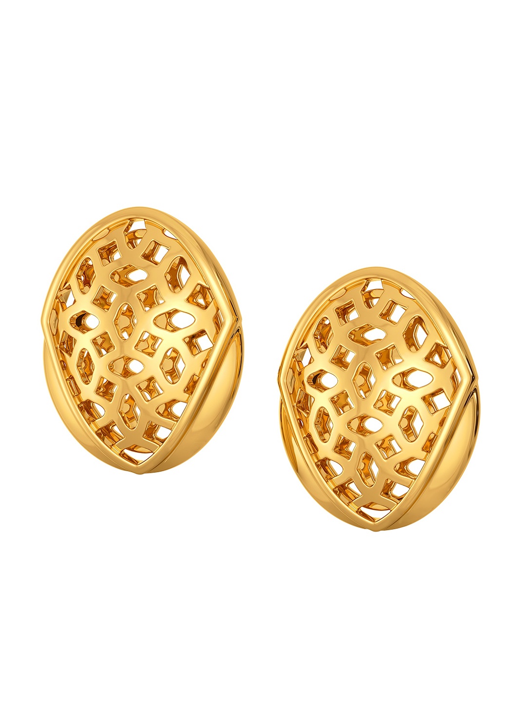 

MELORRA Frill Fance 18KT Gold Stud Earrings-4.59gm