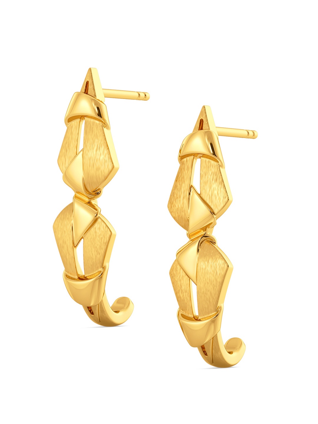 

MELORRA Be Bolder 18KT Gold J-Hoop Earrings-4.35gm