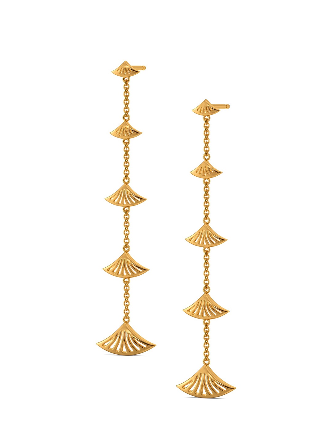 

MELORRA Fan Feathers 18KT Gold Earrings-4.49gm