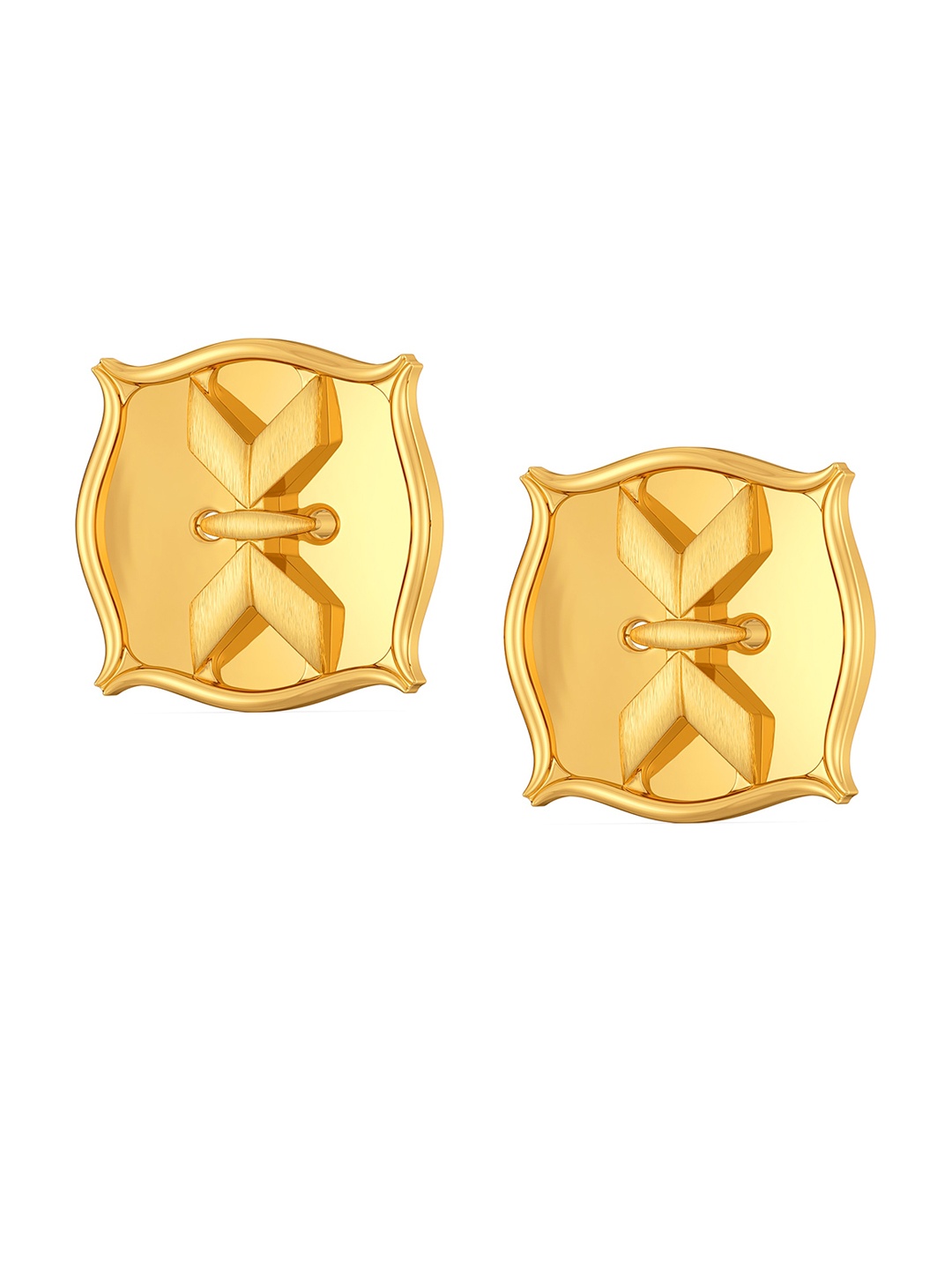 

MELORRA 18-Karat Lacy Stitches Gold Earrings, Yellow