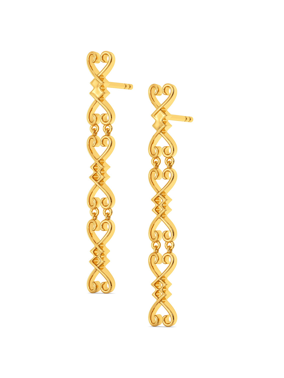 

MELORRA Swirl N Suave 18KT Gold Drop Earrings- 5.66 gm