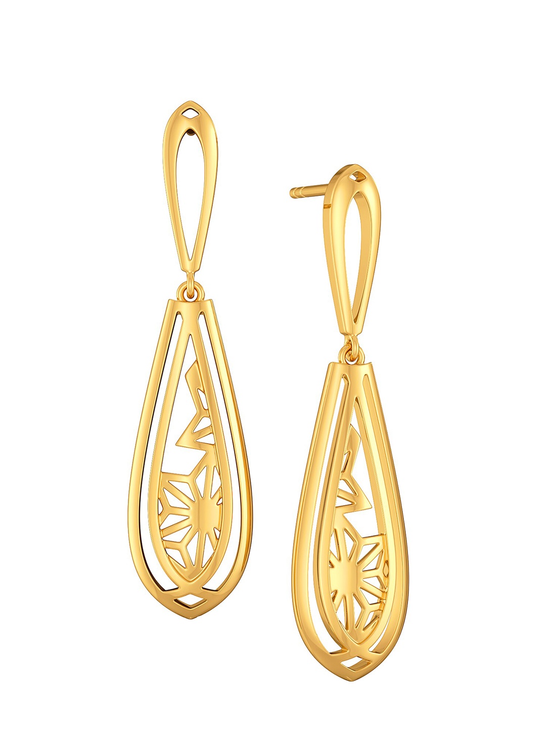 

MELORRA Revealing Beauty 18KT Gold Dangle Earrings-5.35gm