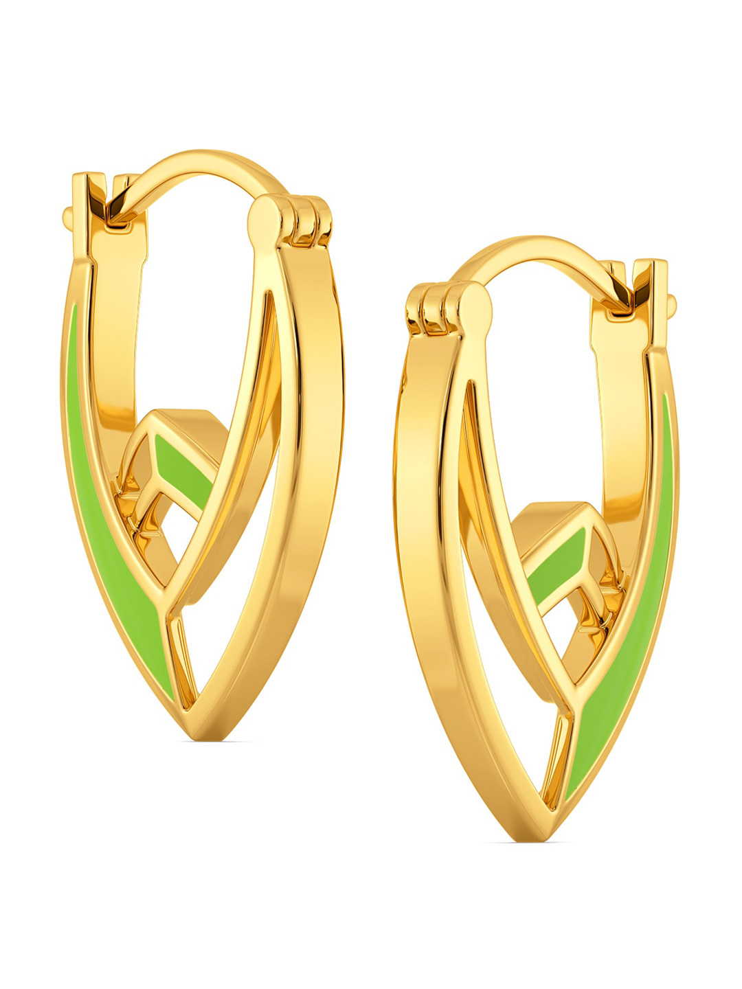 

MELORRA Pear to Pair 18KT Gold Hoop Earrings-7.08gm