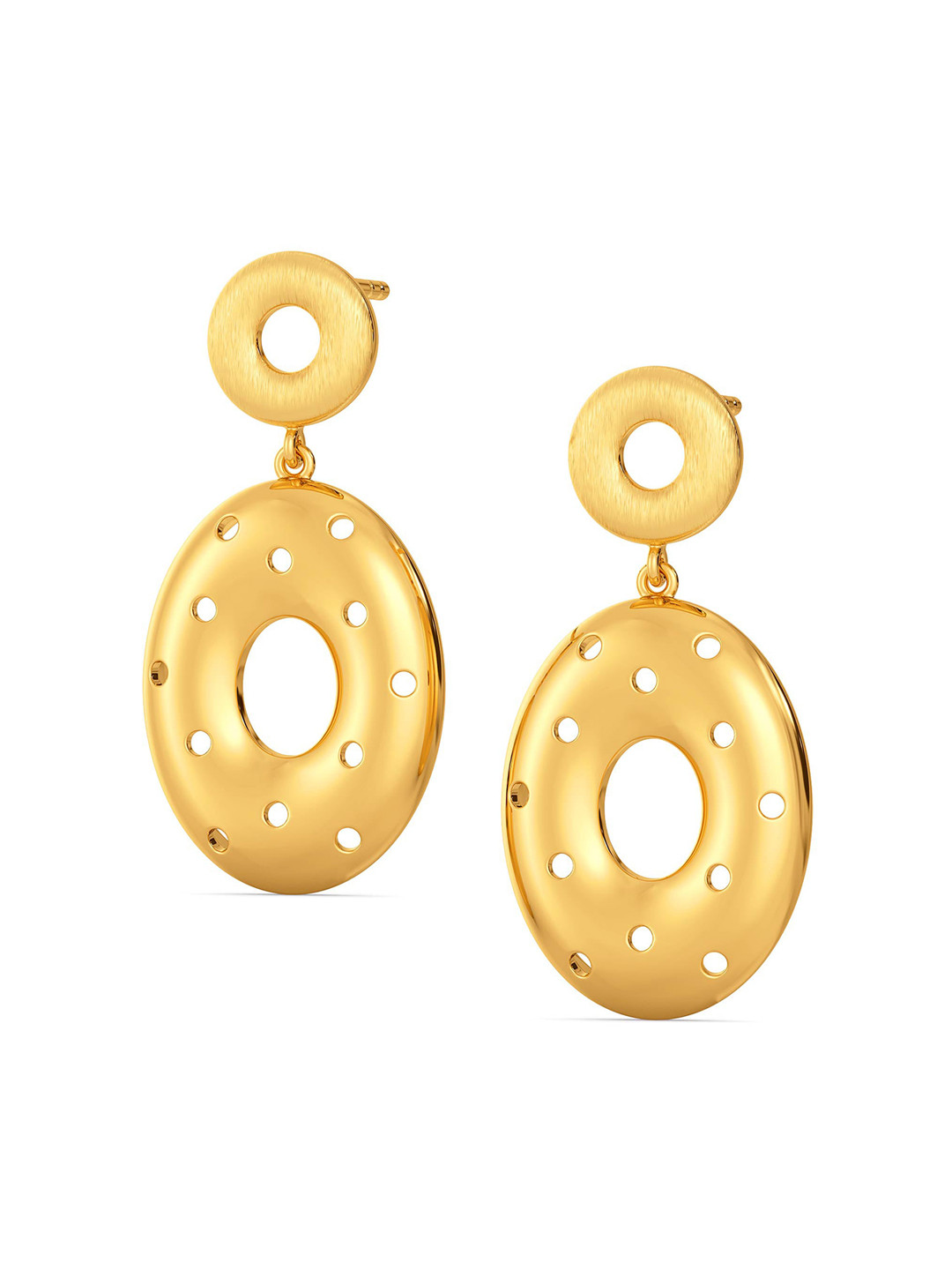 

MELORRA Feisty Reps 18KT Gold Drop Earrings-5.3gm