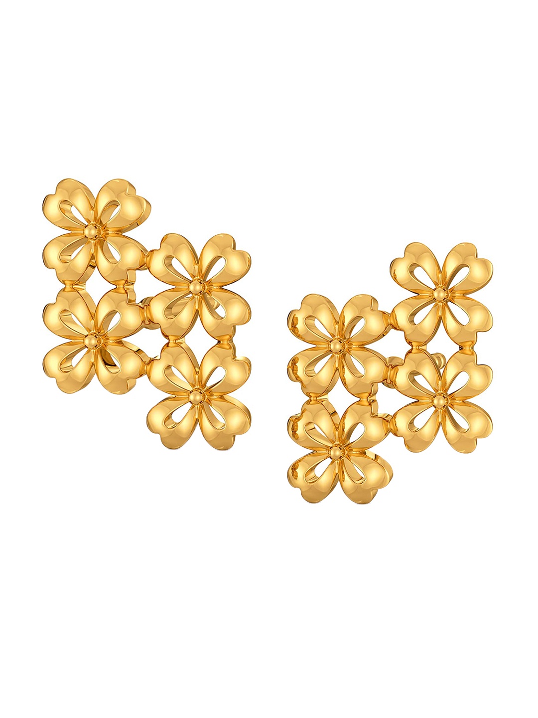 

MELORRA Floral Cluster 18KT Gold Earrings - 2.71 gm