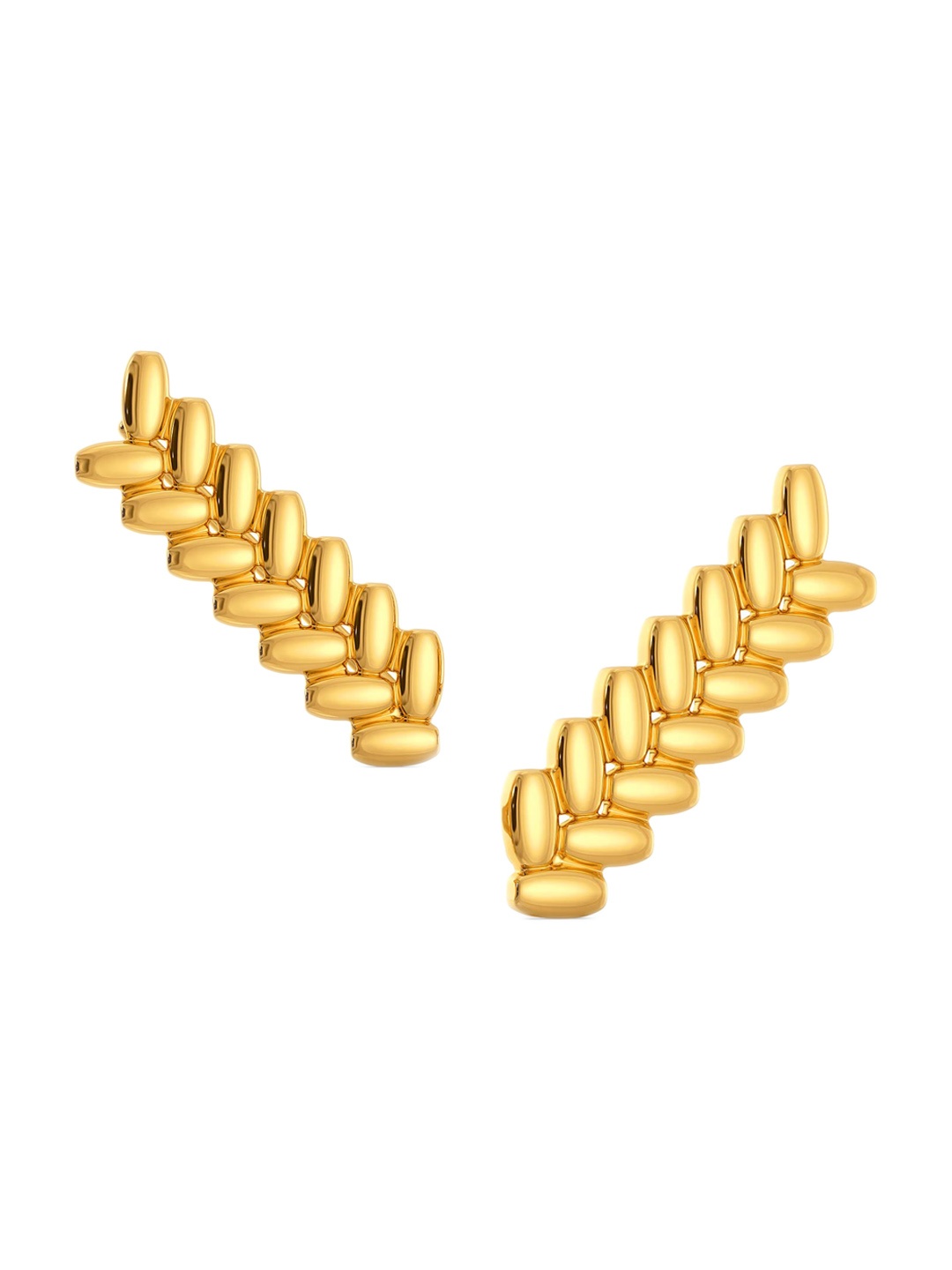 

MELORRA Plait Shields 18KT Gold Earrings - 5.9 gm
