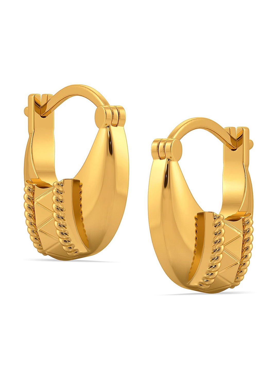 

MELORRA Comfy Volumes 18KT Gold Hoop Earrings-7.53gm