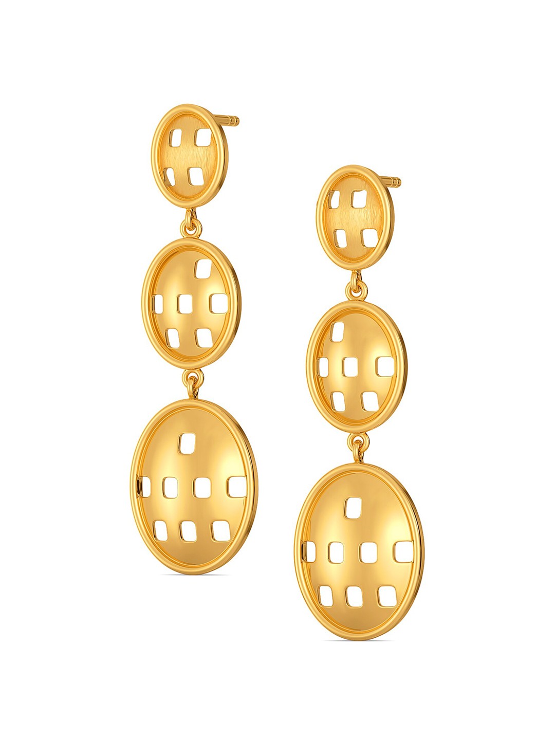 

MELORRA Daring Mutiny 18KT Gold Drop Earrings-5.4gm