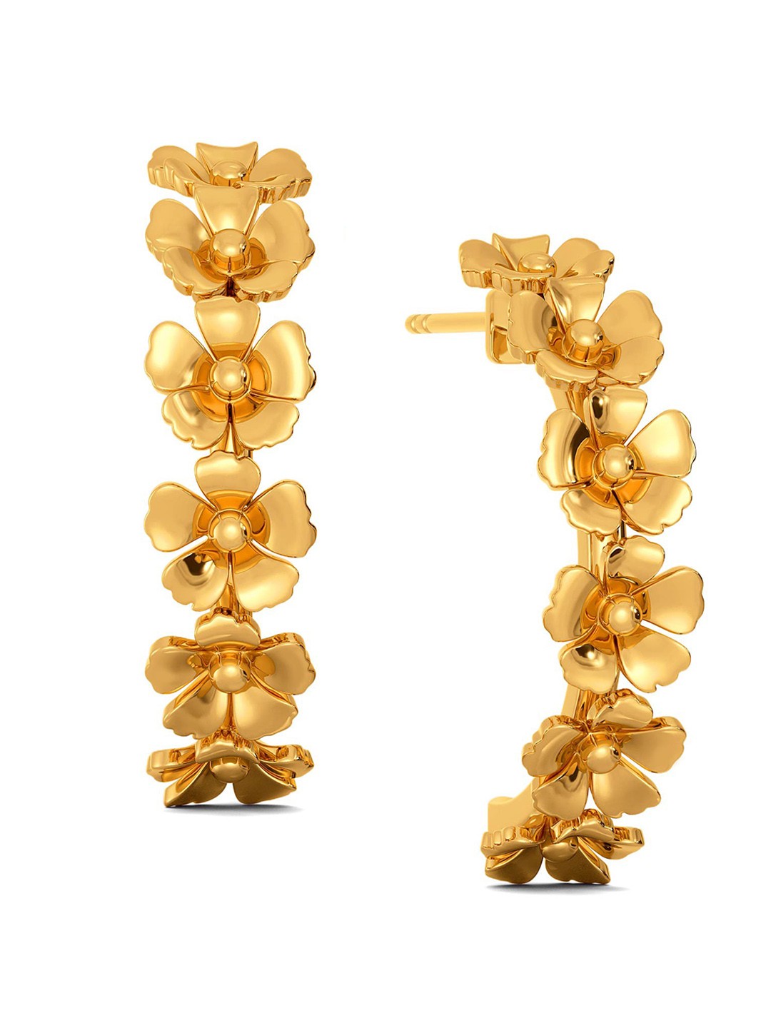 

MELORRA Midnight Florals 18KT Gold Earrings-6.85gm