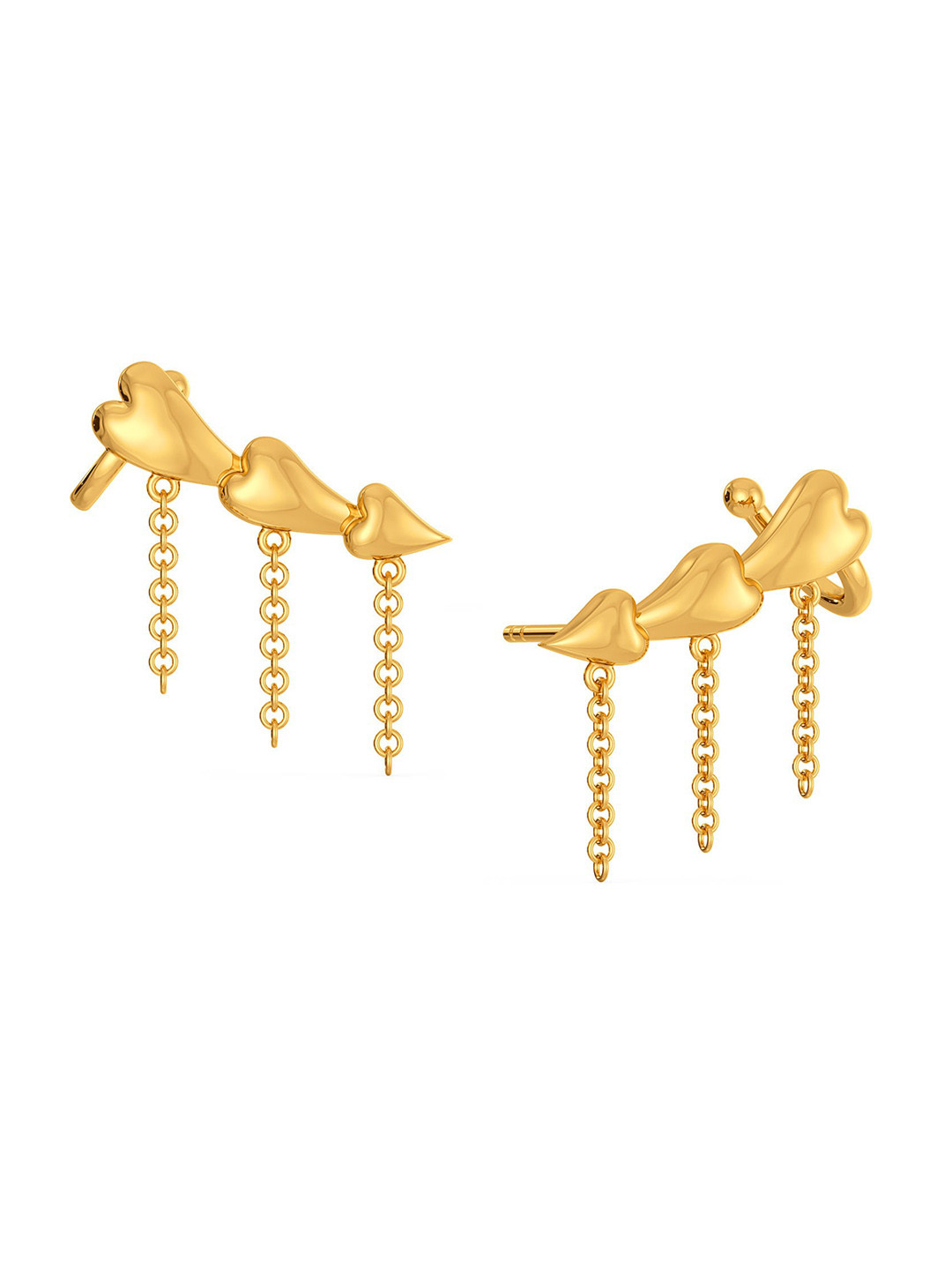 

MELORRA Love Potion Heart-Shaped 18KT Gold Stud Earrings-3.89gm