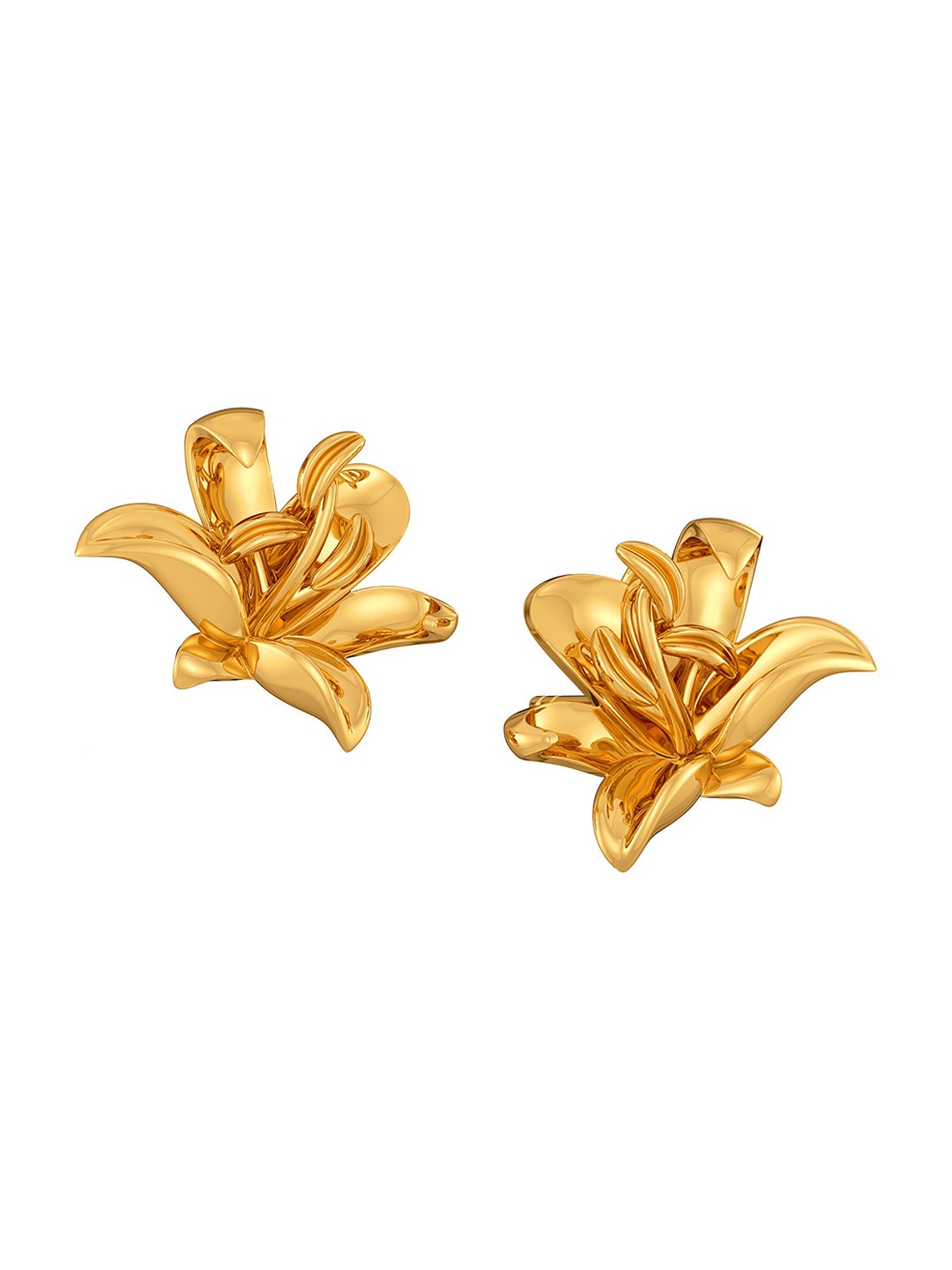 

MELORRA Dark Mallows 18KT Gold Stud Earrings-4.5gm