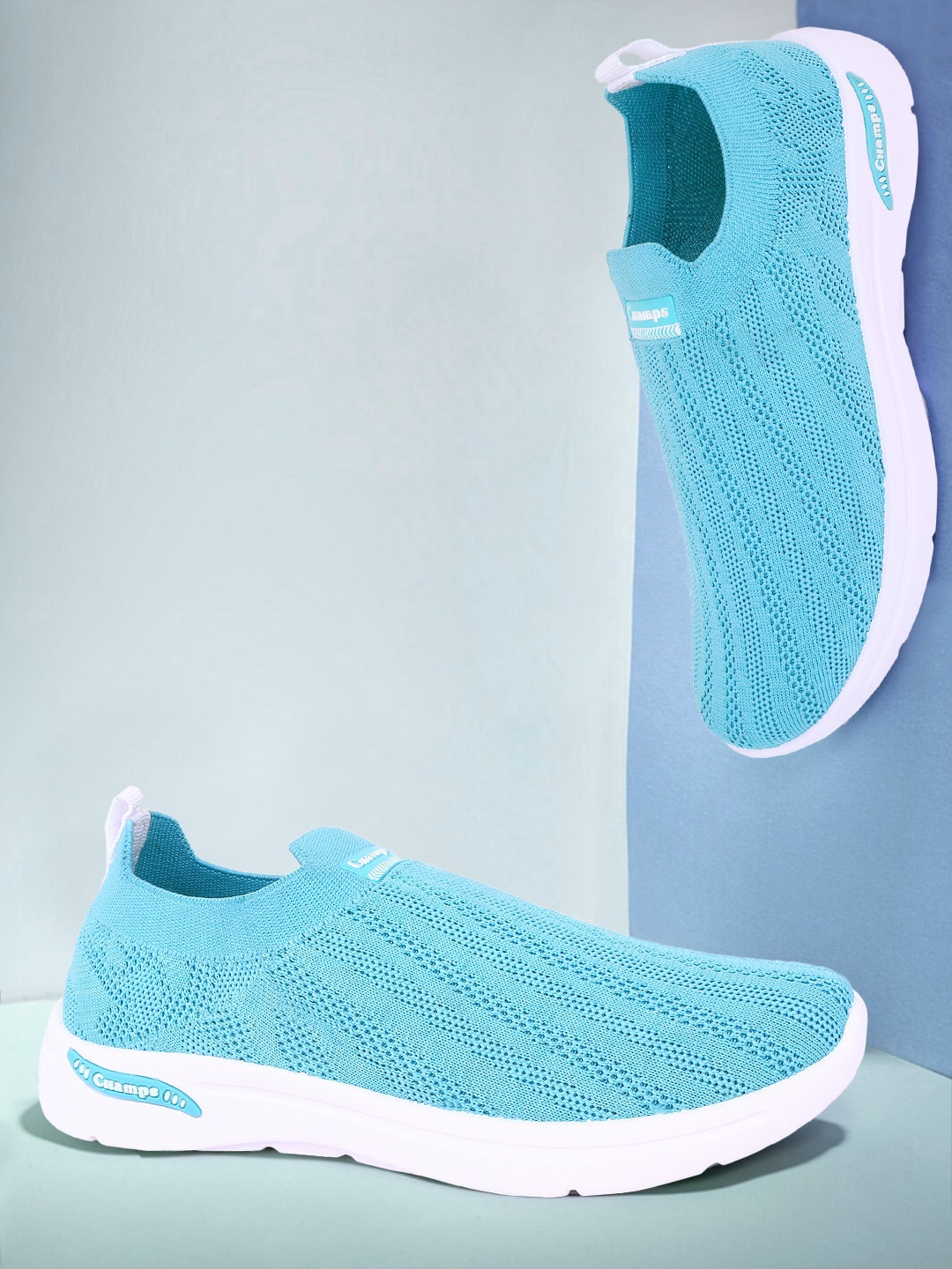 

Champs Women Woven Design Mesh Slip-On Sneakers, Sea green