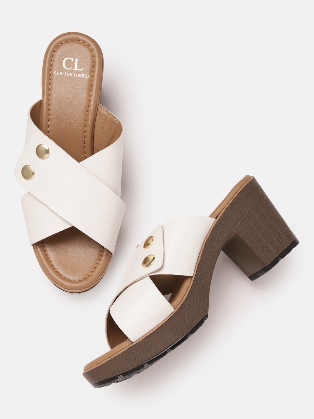 

Carlton London Women Criss-Cross Platform Heels, White