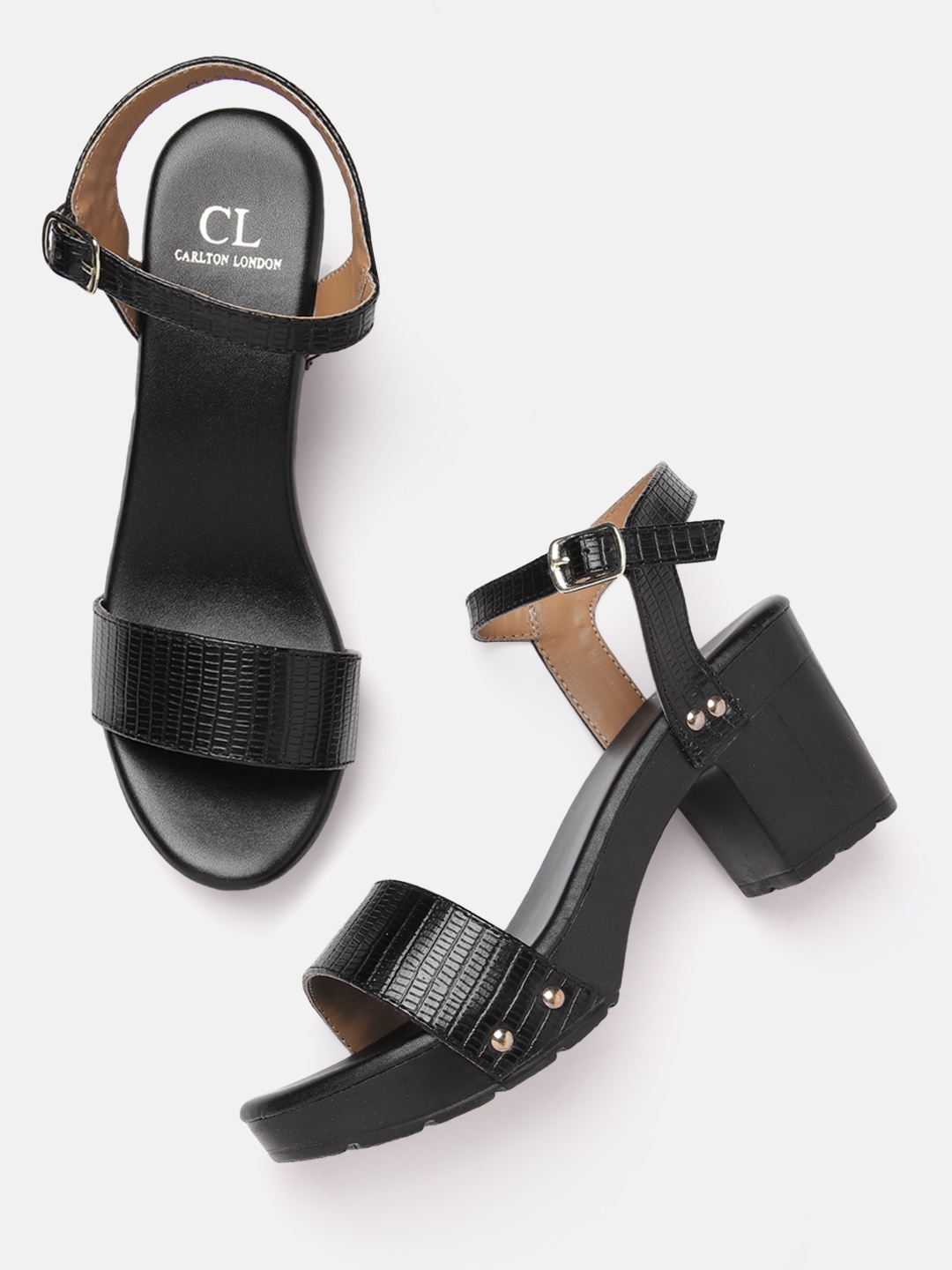 

Carlton London Textured Block Heels, Black