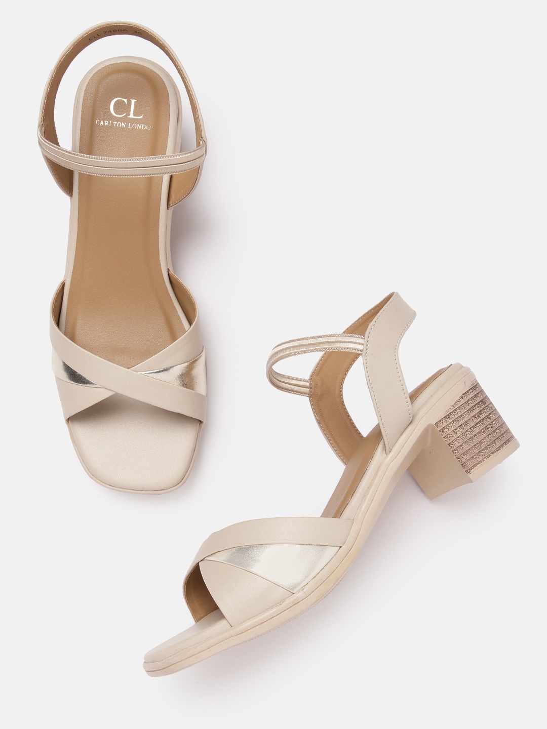 

Carlton London Women Colourblocked Block Heels, Beige
