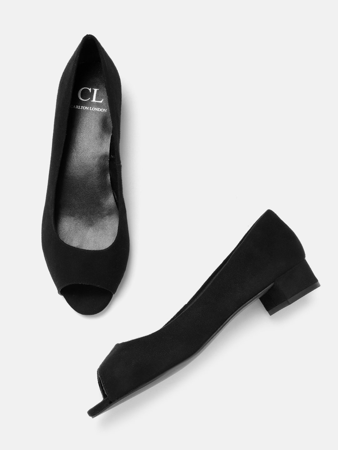 

Carlton London Women Peep Toe Ballerinas, Black