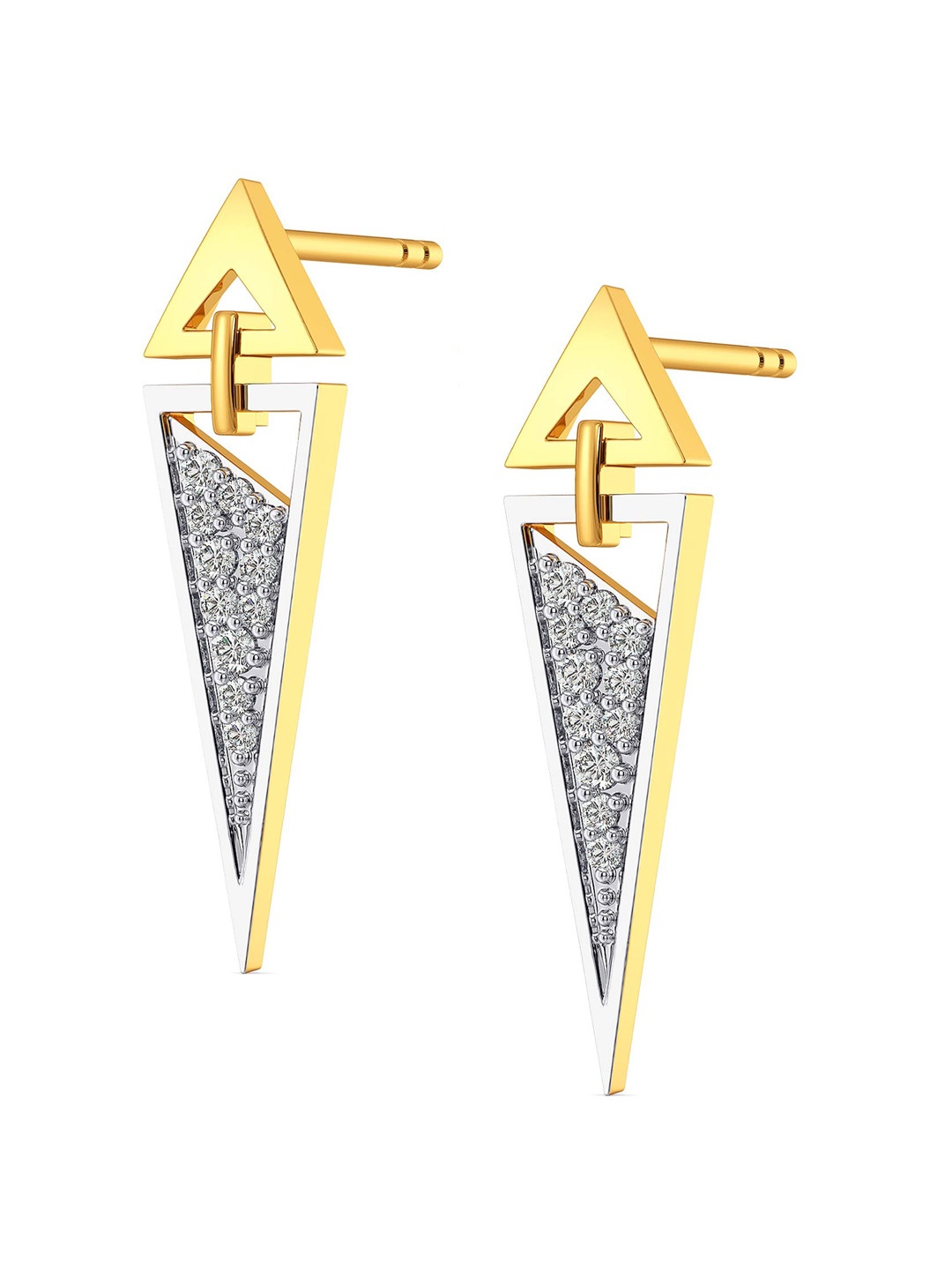 

MELORRA Tailored Power 18KT Gold Diamond Dangle Earrings -2.67gm