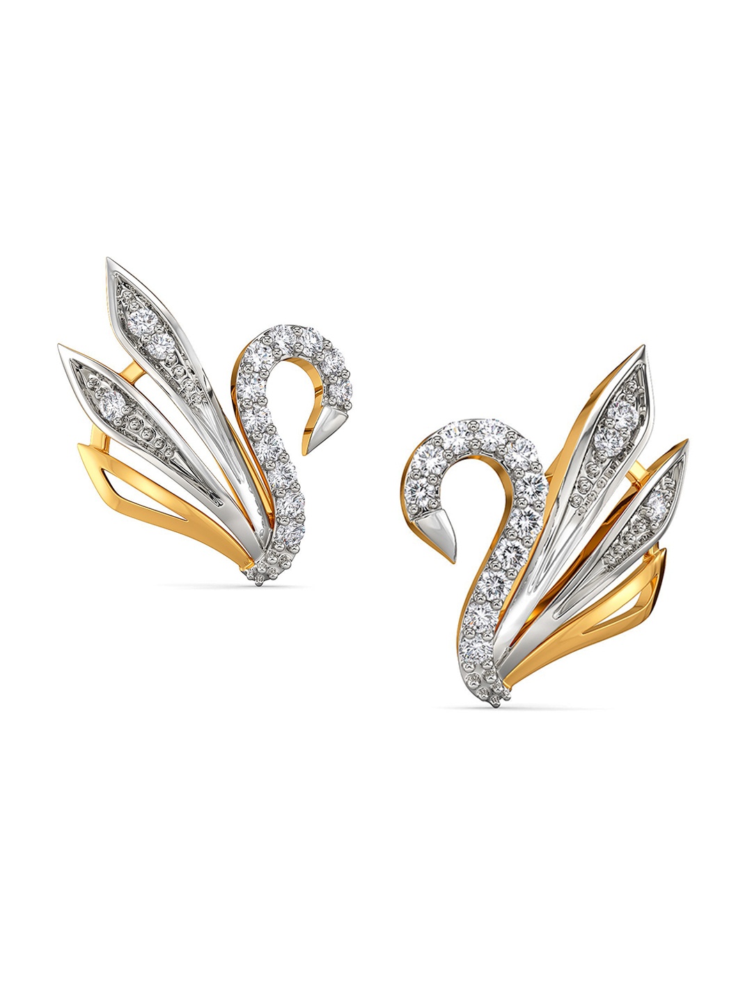 

MELORRA Vision in White Rhodium-Plated 18KT Gold Diamond Stud Earrings-2.83gm