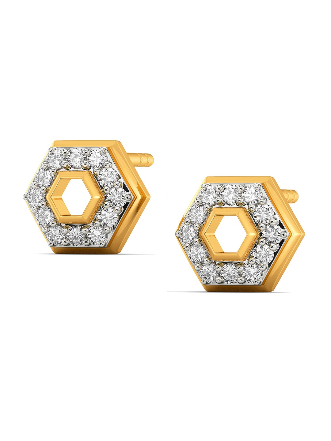 

MELORRA A Cocktail Tale Diamond-Studded Rhodium-Plated 18KT Gold Studs Earrings- 1.82 gm