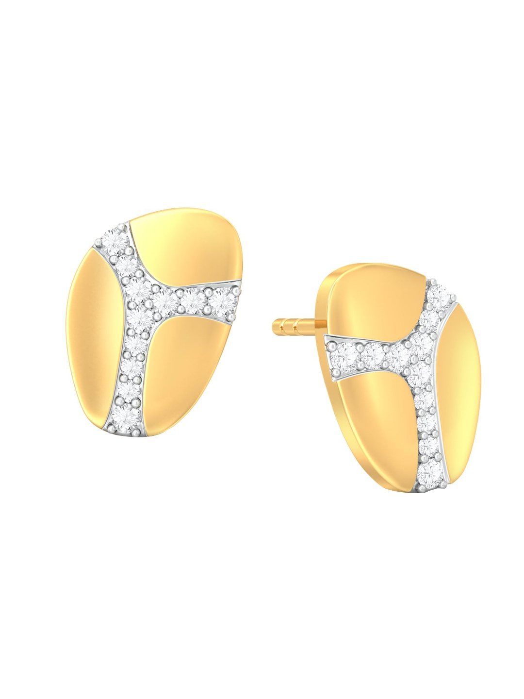 

MELORRA 18KT Gold Wild Giraff Diamond-Studded Stud Earrings- 2.87g