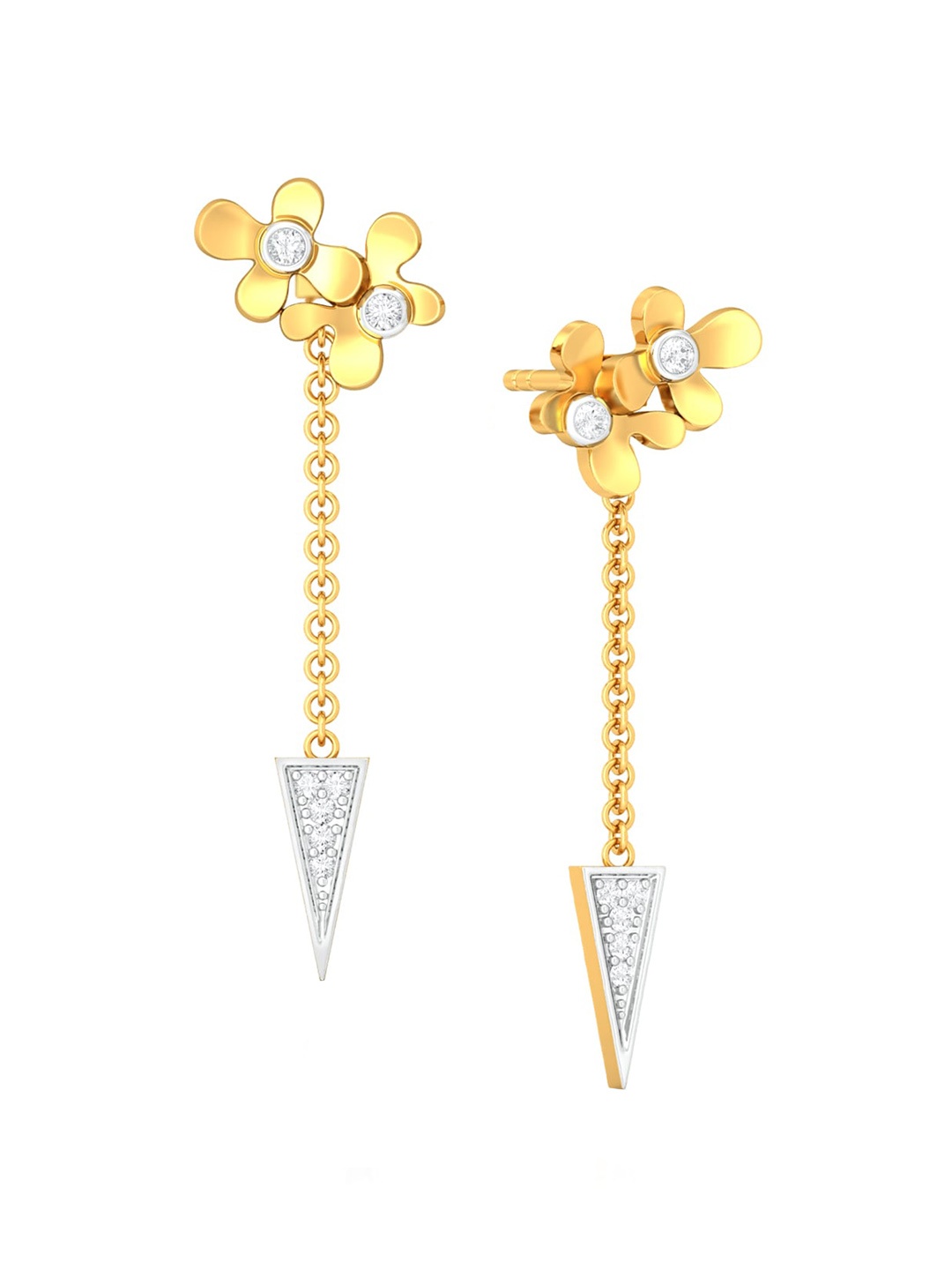 

MELORRA Cult of Cute 18KT Gold Diamond Earrings-3.29gm