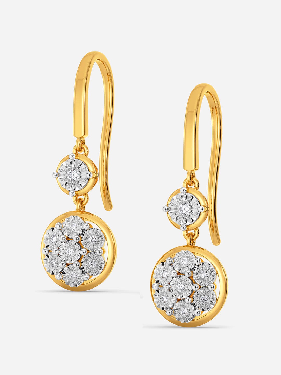

MELORRA Dazzle N Loop Rhodium-Plated Diamond-Studded 18KT Gold Earrings - 3.96 gm
