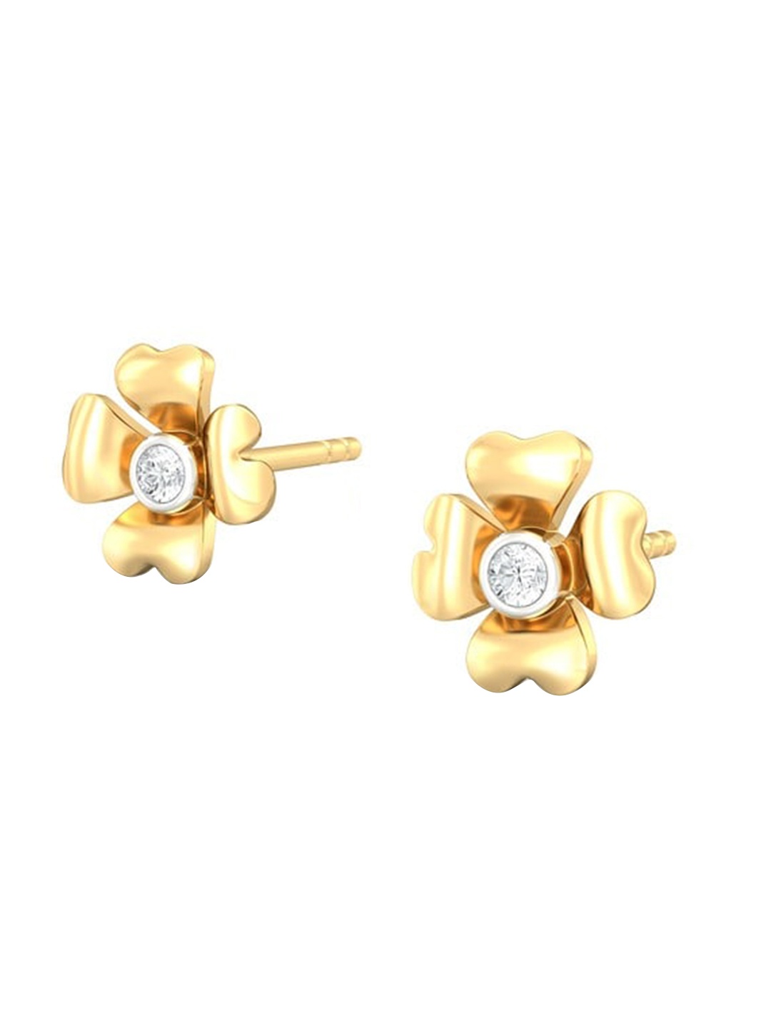 

MELORRA Four-petal 18KT Gold Diamond Stud Earrings-2.09gm